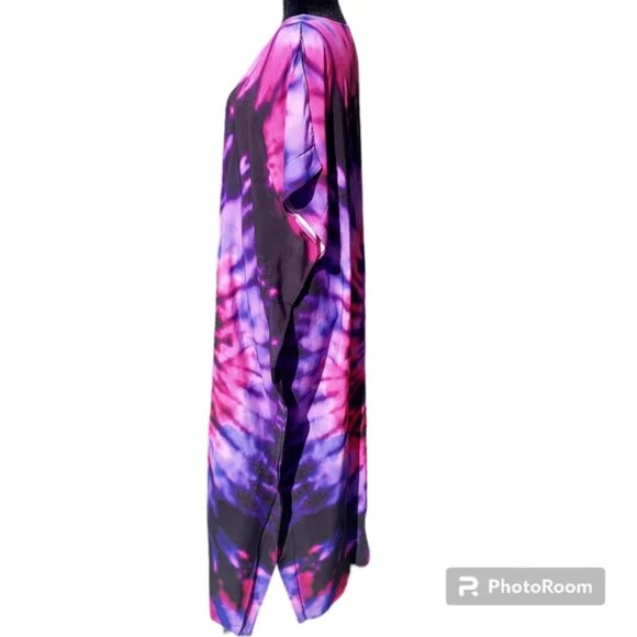 Kaftan Tie Dye Dress Swim Cover Up Maxi Loungewear OS L XL 1X NEW - Picture 4 of 8